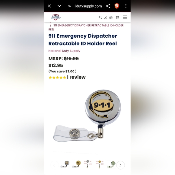 911 Emergency Dispatcher Retractable ID Holder Reel - Picture 5 of 5